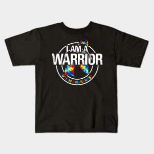 I am a Warrior Autism Awareness T Shirt Autism Best Gift Kids T-Shirt